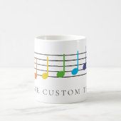 Kundenspezifische Musiknoten Rainbow-Lehrer-Gesche Kaffeetasse (Mittel)