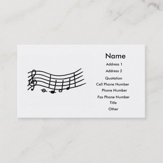 Kundenspezifische Musiknoten und skalierbare Visit Visitenkarte (Vorderseite)