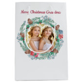 Kundenspezifische Nachricht für den Winter und Wei Mittlere Geschenktüte (Vorderseite)