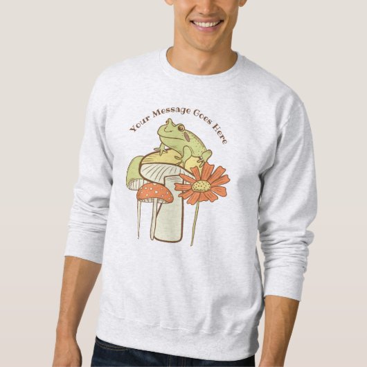 Kundenspezifische Nachricht für Frosch und Pilze Sweatshirt (Vorderseite)