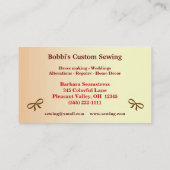 Kundenspezifische nähende Visitenkarte (Rückseite)