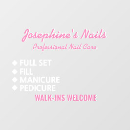 Kundenspezifische Nail Salon Services Willkommen Fensteraufkleber