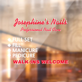 Kundenspezifische Nail Salon Services Willkommen Fensteraufkleber