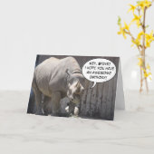 Kundenspezifische Nashorn-Gruß-Karte Karte (Gelbe Blume)