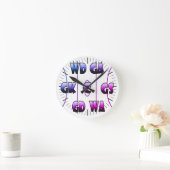 Kundenspezifische Netball-Spieler-Positionen Runde Wanduhr (Zuhause)