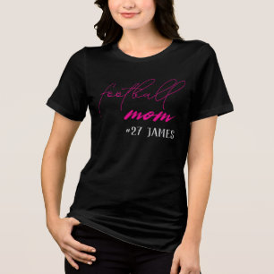 Kundenspezifische Niedliche Fußball-Mama Tri-Blend Shirt