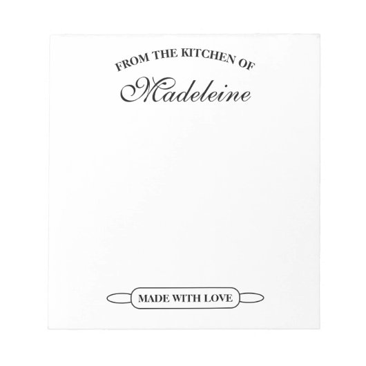 Kundenspezifische Notizblock für Zuhause-Bäckerei (Vorderseite)