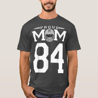 Kundenspezifische Nummer 84 Proud Football Mama Pe T-Shirt