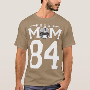 Kundenspezifische Nummer 84 Proud Football Mama Pe T-Shirt