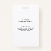 Kundenspezifische Orange Business Logo Mitarbeiter Ausweis (Rückseite)