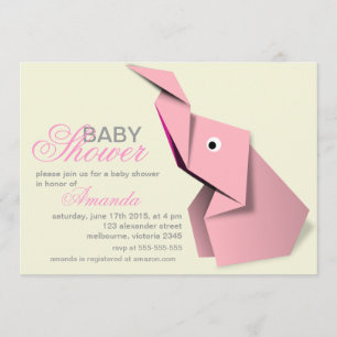 Kundenspezifische origami Elefant-Babyparty Einladung