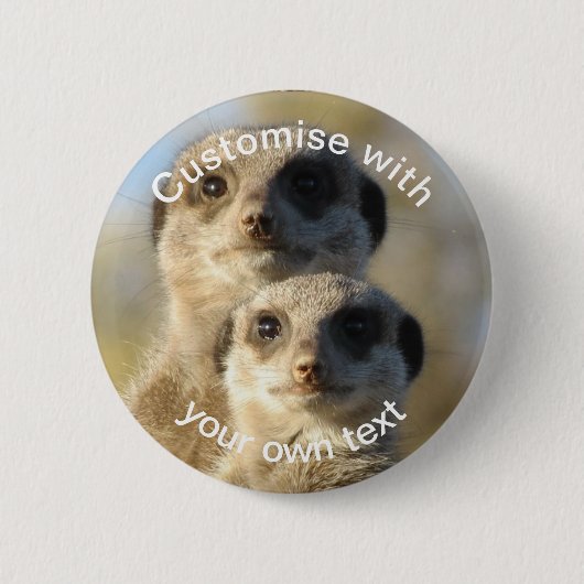 Kundenspezifische Paare von Meerkats Button (Vorderseite)