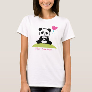 Kundenspezifische Pandahände, die Liebe zeigen T-Shirt