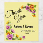 Kundenspezifische Pansy Danke Weinetikett (Einzelnes Label)