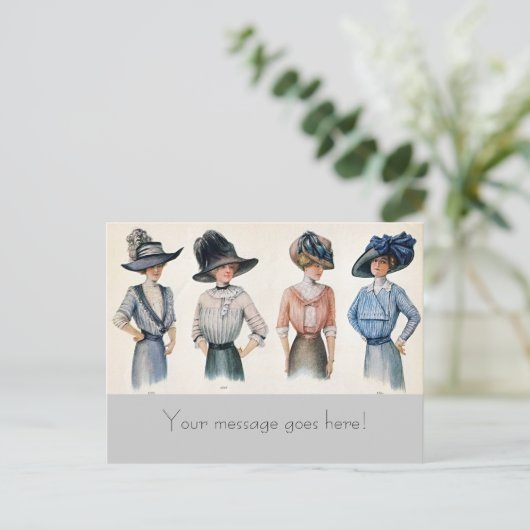 Kundenspezifische Pariser Mode 1910 Postkarte (Stehend Vorderseite)