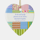 Kundenspezifische Patchwork-Quilt-Shop-Werbeaktion Keramik Ornament (Rechts)