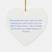 Kundenspezifische Patchwork-Quilt-Shop-Werbeaktion Keramik Ornament (Hinten)