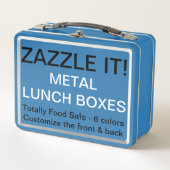 Kundenspezifische personalisierte BLAUE Metall Lunch Box (Vorderseite)