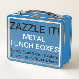Kundenspezifische personalisierte BLAUE Metall Lunch Box