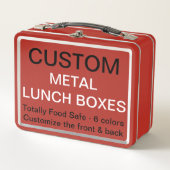 Kundenspezifische personalisierte ROTE Metall Brotdose (Vorderseite)