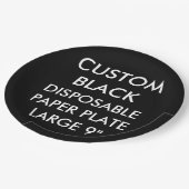 Kundenspezifische personalisierte schwarze pappteller (Schrägansicht)