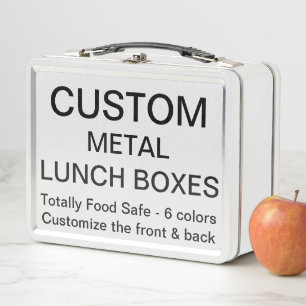 Kundenspezifische personalisierte WEISSES Metall Lunch Box