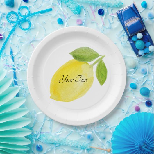 Kundenspezifische personalisierte Zitronen-Platte Pappteller (Party)