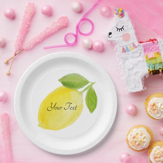 Kundenspezifische personalisierte Zitronen-Platte Pappteller (Party)