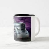 Kundenspezifische Peterbilt "silberner Geist-" Zweifarbige Tasse (VorderseiteRechts)