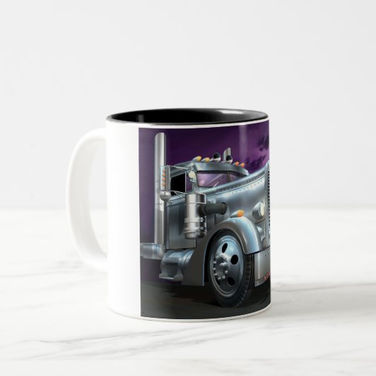 Kundenspezifische Peterbilt "silberner Geist-" Zweifarbige Tasse (Vorderseite Links)