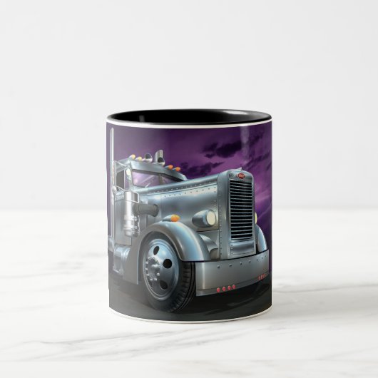 Kundenspezifische Peterbilt "silberner Geist-" Zweifarbige Tasse (Mittel)