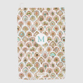 Kundenspezifische PFAU-MEERJUNGFRAU Golfhandtuch (Vorderseite)