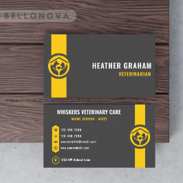 Kundenspezifische Pflege von dunkelgrauen, gelben Visitenkarte