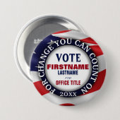 Kundenspezifische politische Knopf USA-Flagge Button (Vorne & Hinten)