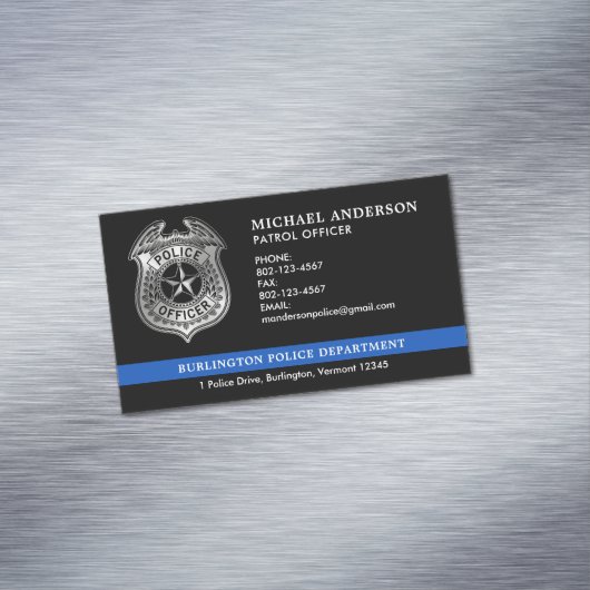 Kundenspezifische Polizeiabteilung Thin Blue Line Magnetische Visitenkarte (Beispiel)