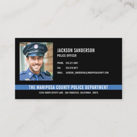 Kundenspezifische Polizeiabteilung Thin Blue Line Visitenkarte (Vorderseite)