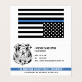 Kundenspezifische Polizeiabteilung Thin Blue Line Visitenkarten (Außenseite Aufgefaltet)
