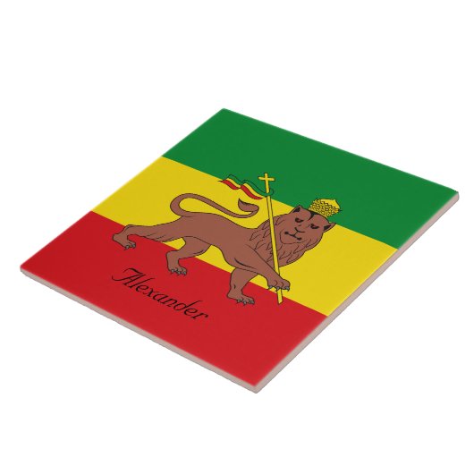 Kundenspezifische Rastafarian Flagge von Fliese (Seite)