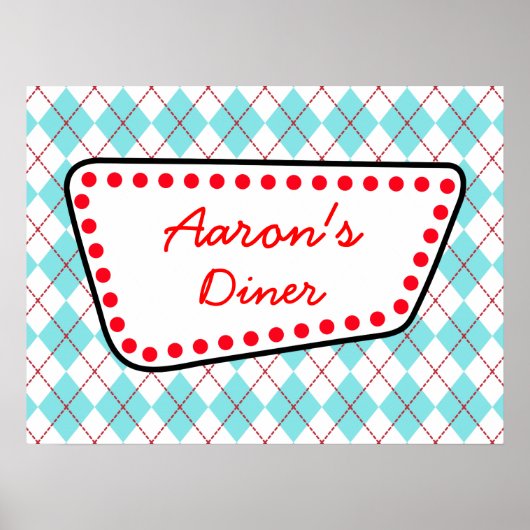 Kundenspezifische Raute Diner Sign Poster (Vorne)