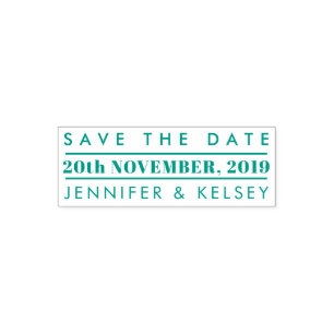 Kundenspezifische rechteckige Save the Date Permastempel