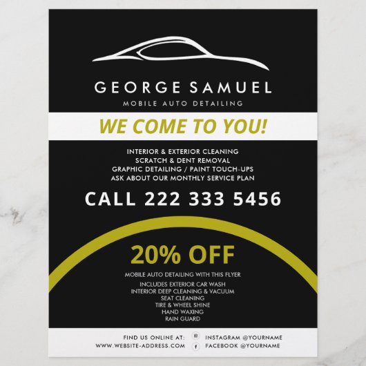 Kundenspezifische Reparatur und modernes Auto im D Flyer (Vorne)