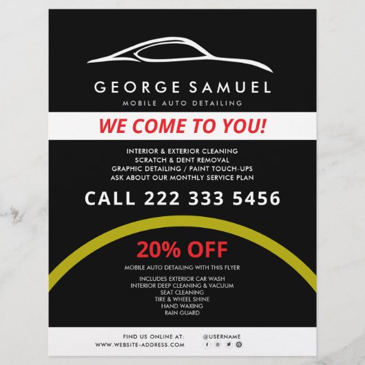 Kundenspezifische Reparatur und modernes Auto im D Flyer (Vorne)