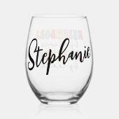 Kundenspezifische Retro-Nachbarn durch Zufall Freu Weinglas Ohne Stiel (Rückseite)