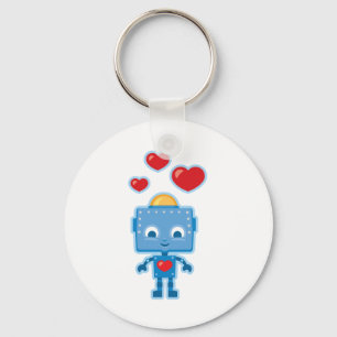 Kundenspezifische Retro Roboter-Kunst Schlüsselanhänger