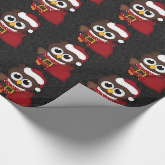 Kundenspezifische Retro Weihnachtseule Geschenkpapier (Ecke)