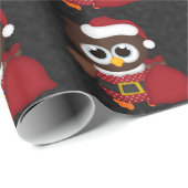 Kundenspezifische Retro Weihnachtseule Geschenkpapier (Rolleneckpunkt)