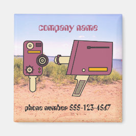 Kundenspezifische Retrokamera für Firmennamen Magnet