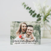 Kundenspezifische Rett unserer Neudatumshochzeit Postkarte (Stehend Vorderseite)