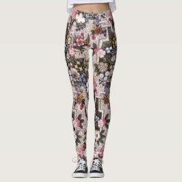 Kundenspezifische rosa Blumenübungs-Leggings Leggings