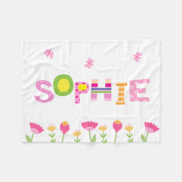 Kundenspezifische rosa Schmetterlinge, Blumen der Fleecedecke